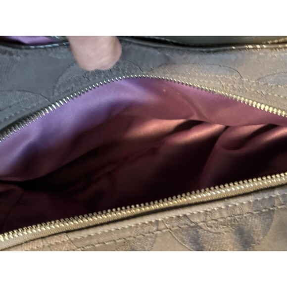 Coach Signature Madison Maggie Hobo Brown Canvas Shoulder Bag 18762 - Picture 7 of 9